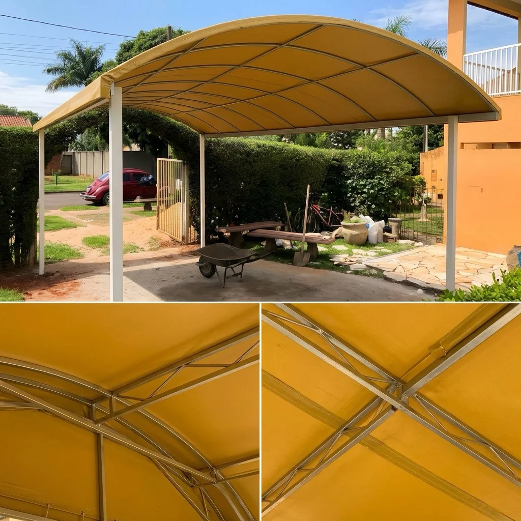 Cobertura Fixa de Lona PVC — Toldos e Esquadrias