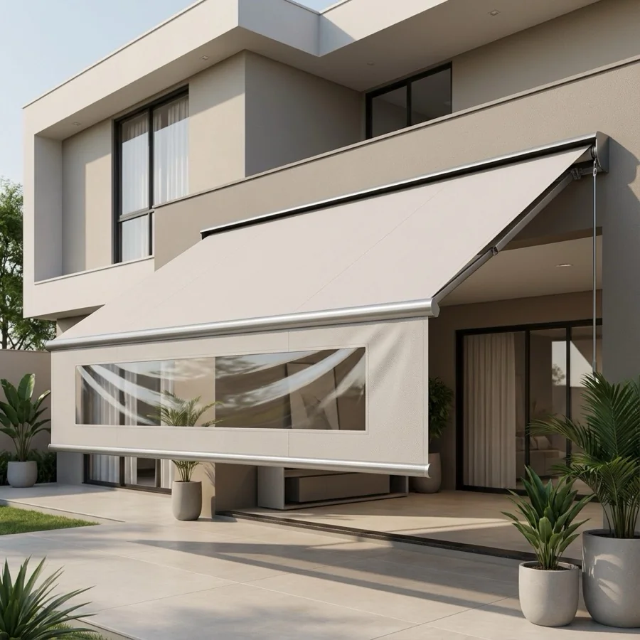 Toldo Cortina de Lona PVC — Toldos e Esquadrias