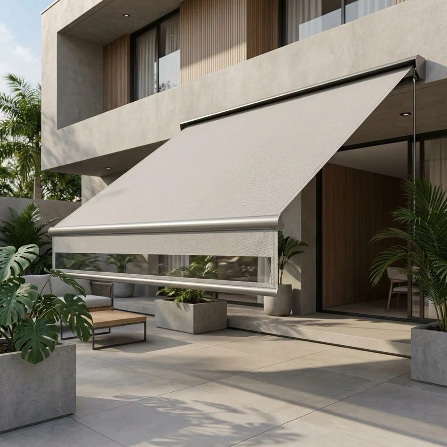 Toldo Cortina de Lona PVC — Toldos e Esquadrias