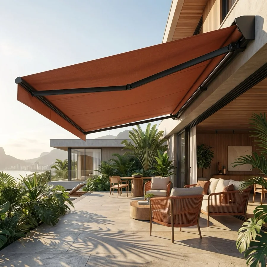 Toldo Fixo de Lona Sintética PVC — Toldos e Esquadrias
